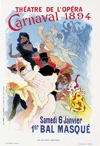 Affiche publicitaire pour un bal masqué et un carnaval, au Théâtre de l